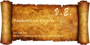 Vaskovits Ervin névjegykártya